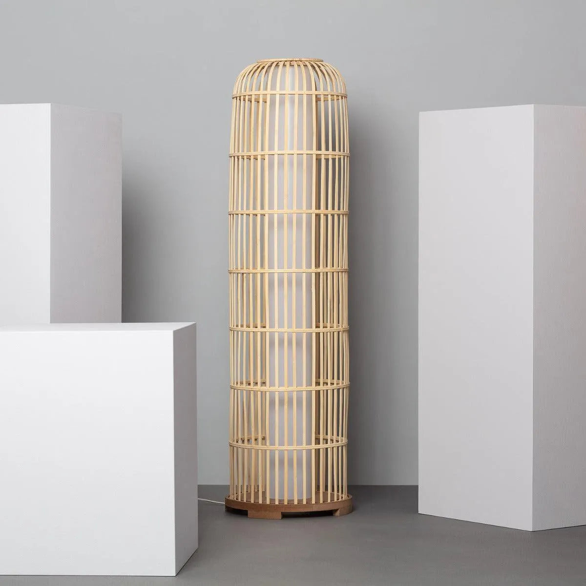 Staande lamp gevlochten led lamp met stekker modern rotan