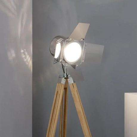 Driepoot vloerlamp theater spot modern E27 fitting 140cm - FOIR