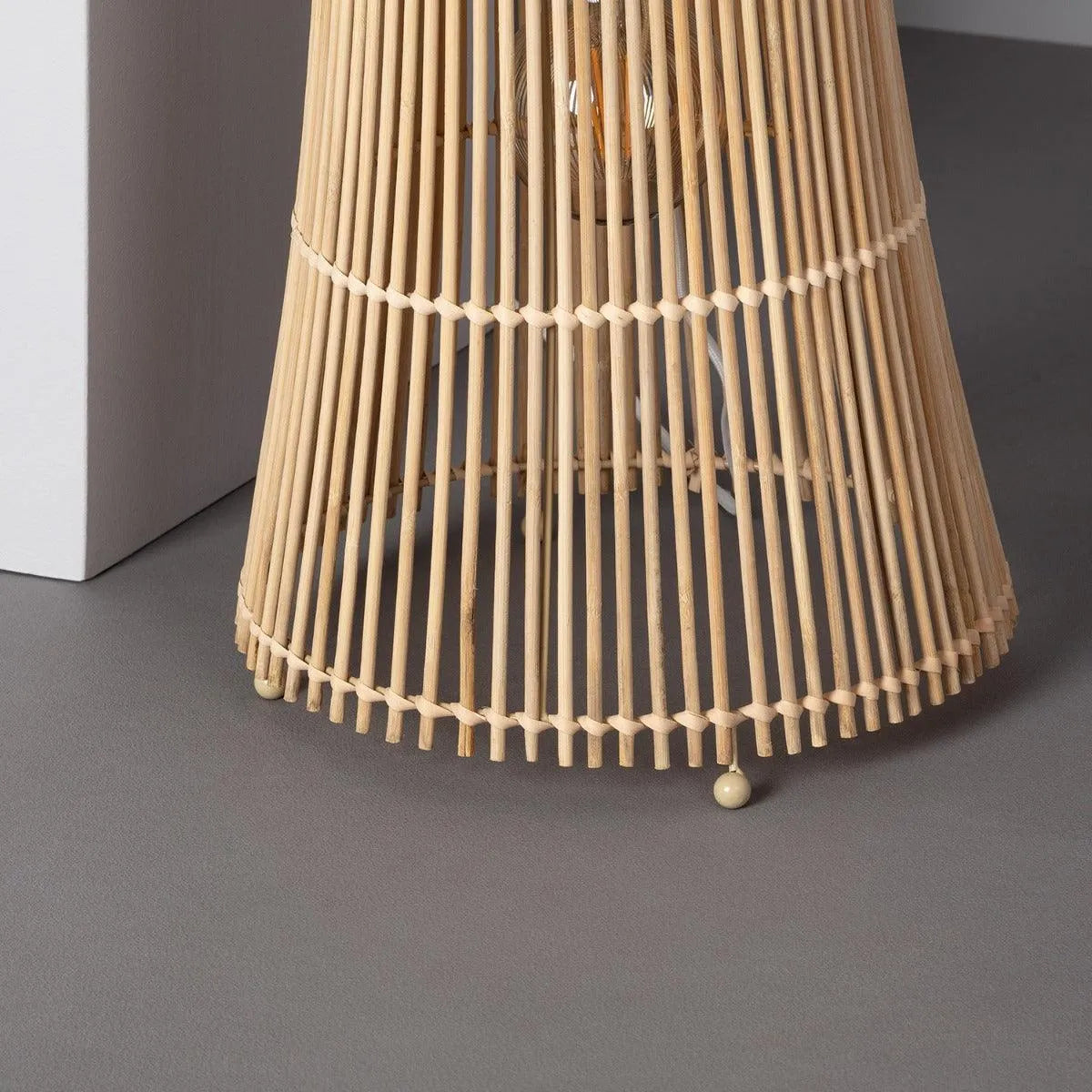 Vloerlamp hout 'Mandy' 2x E27 fitting open ontwerp 118 cm - FOIR
