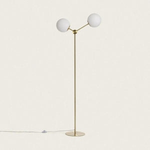 Vloerlamp goud met opaalglazen kappen 'Mono 2' 150 cm - FOIR