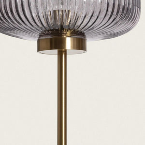 Grote klassieke staande vloerlamp goud met glazen kap E27 fitting 'Finley' 142 cm - FOIR