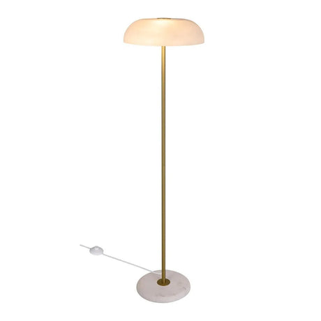 Vloerlamp messing marmer opaal glas E14 schakelaar 'Glossy' - FOIR