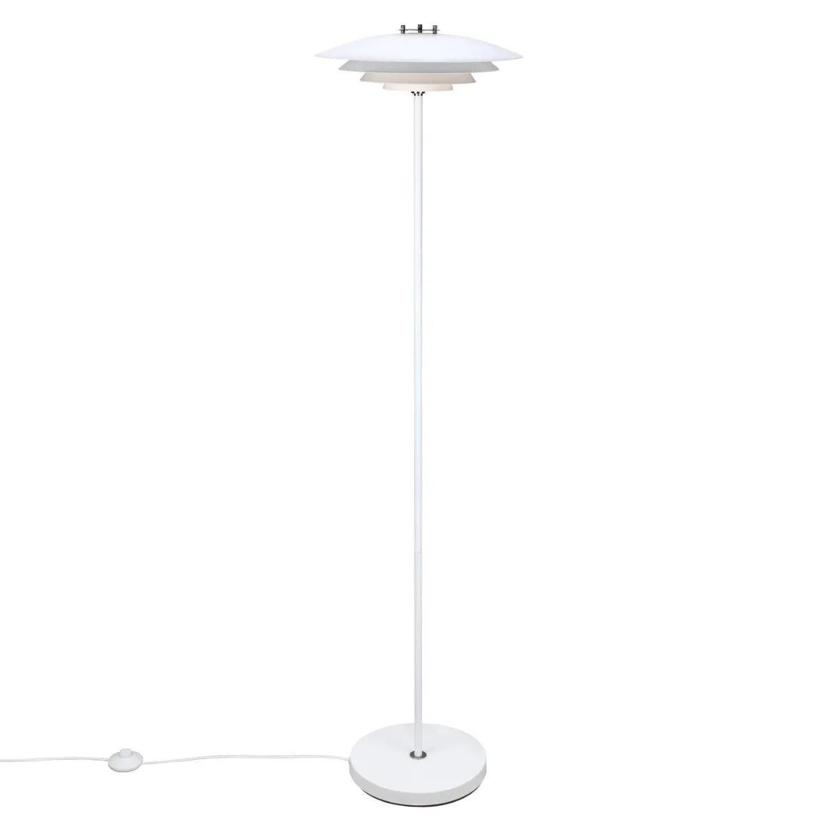 Grote witte vloerlamp met G9 fitting en vloerschakelaar 'Nordlux Bretagne' - FOIR