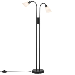 Grote zwarte vloerlamp met 2 glazen kappen Nordlux Molli - FOIR