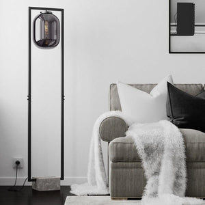 Staande vloerlamp 'Dixton' By Rydens E27 fitting smoke grey 150cm - FOIR