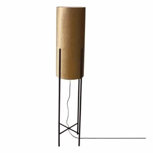 Retourtje: Vloerlamp 'Honey' goud By Rydens staande lamp 2x E27 fitting 125cm - FOIR