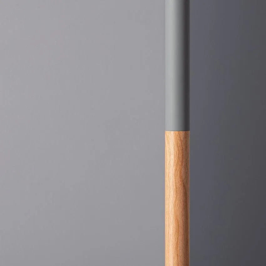 Vloerlamp hout 'Sicilië' grijs staande lamp modern E27 fitting 159cm - FOIR