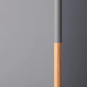 Vloerlamp hout 'Sicilië' grijs staande lamp modern E27 fitting 159cm - FOIR
