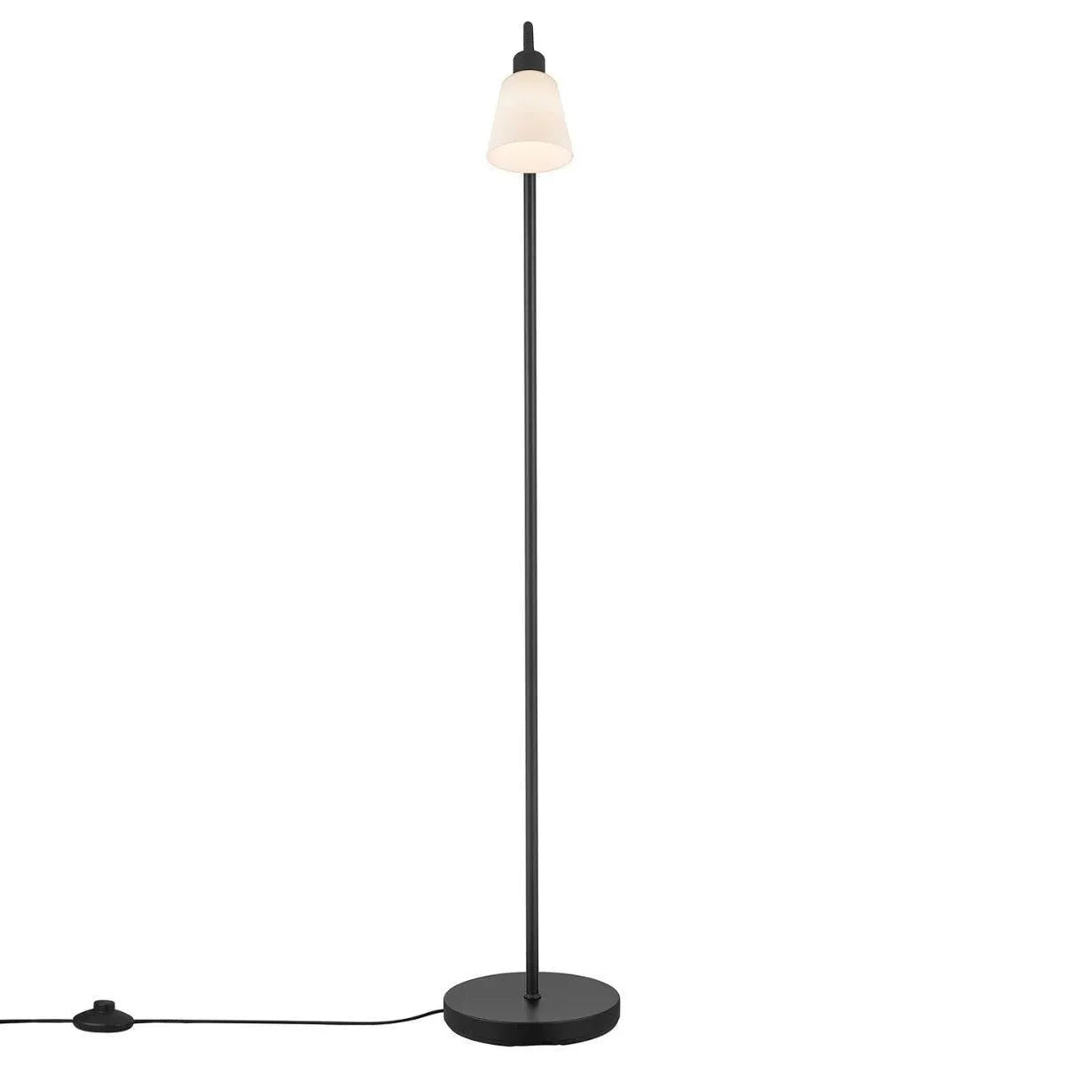 Nordlux Molli vloerlamp zwart glazen kap E14 fitting - FOIR