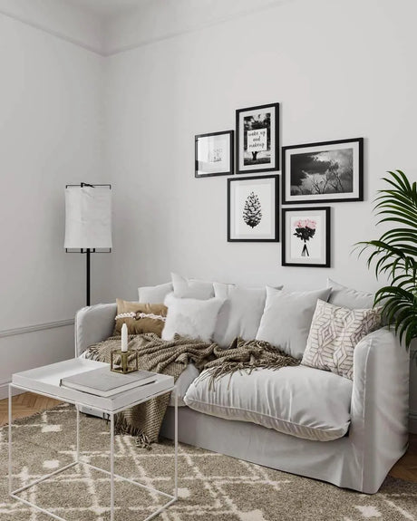 Grote staande vloerlamp met witte linnen kap, E27 fitting en schakelaar By Rydens Softy - FOIR
