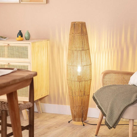 Staande vloerlamp Rotan gevlochten E27 'Varden' 100 cm - FOIR
