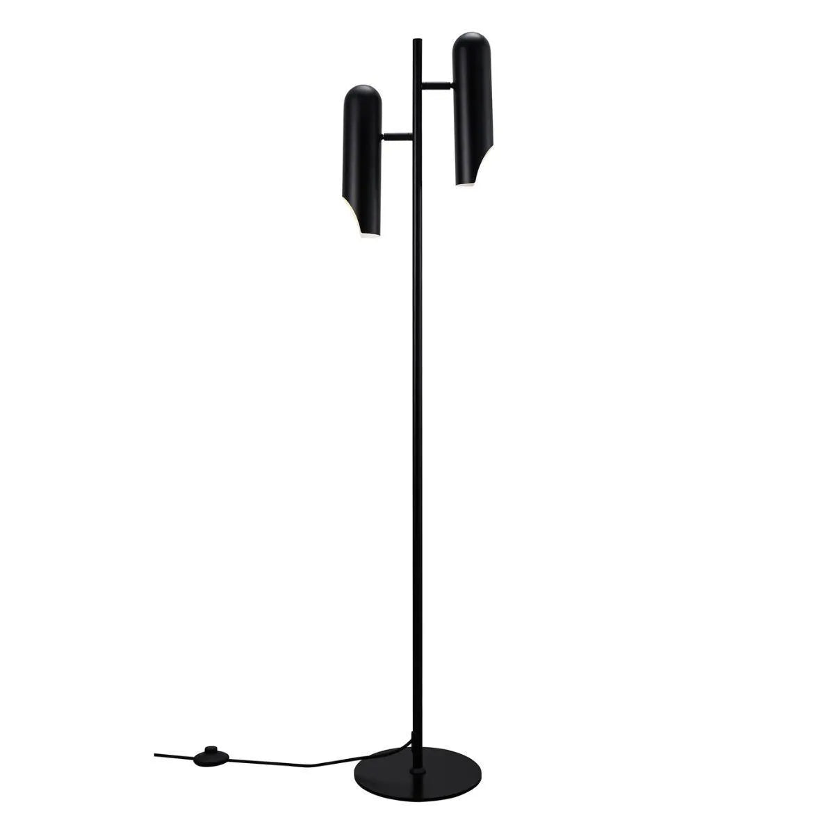 Vloerlamp zwart verstelbare kappen GU10 fitting Rochelle 145 cm - FOIR