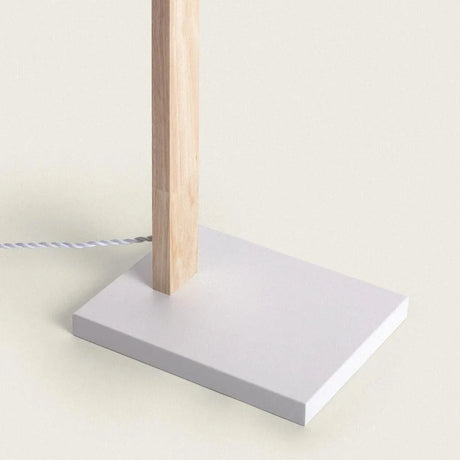 Vloerlamp hout met stoffen kap E27 fitting 'Natasja' - FOIR