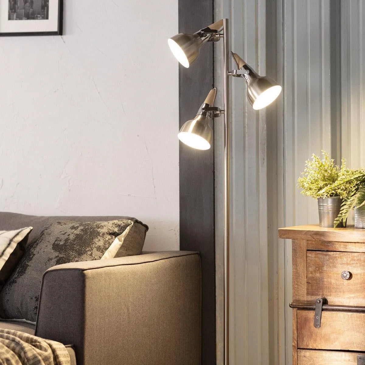 Vloerlamp verstelbaar hout modern led lamp 