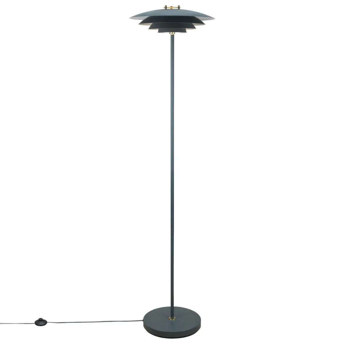 Grote zwarte vloerlamp met G9 fitting en vloerschakelaar 'Nordlux Bretagne' - FOIR