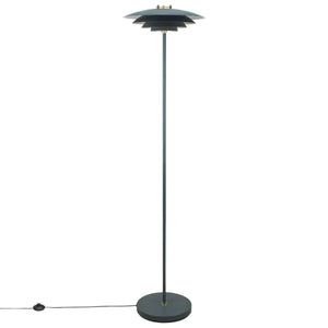 Grote zwarte vloerlamp met G9 fitting en vloerschakelaar 'Nordlux Bretagne' - FOIR