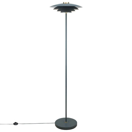 Grote zwarte vloerlamp met G9 fitting en vloerschakelaar 'Nordlux Bretagne' - FOIR