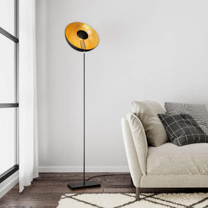 staande lamp uplighter zwart goud e27 fitting