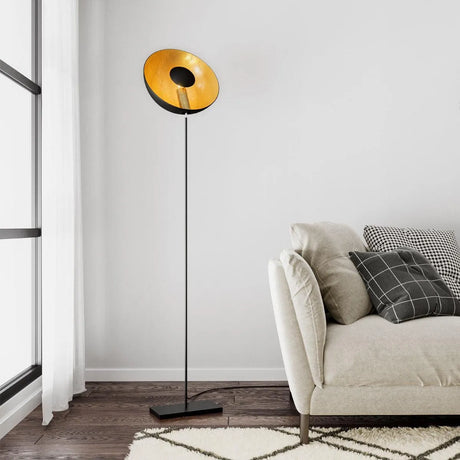 staande lamp uplighter zwart goud e27 fitting