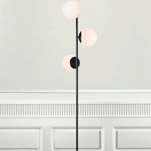 Vloerlamp zwart opaal 'Lilly' Nordlux 3x E14 fitting zwart opaal glas - FOIR