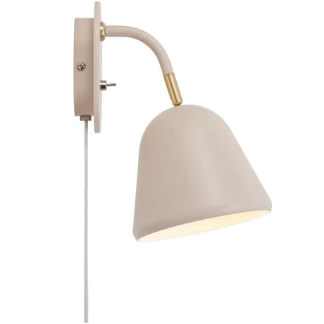 Wandlamp beige en messing met schakelaar & E14 fitting Nordlux Fleur - FOIR