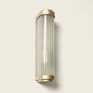 Gouden wandlamp metaal en glas met e27 fitting 