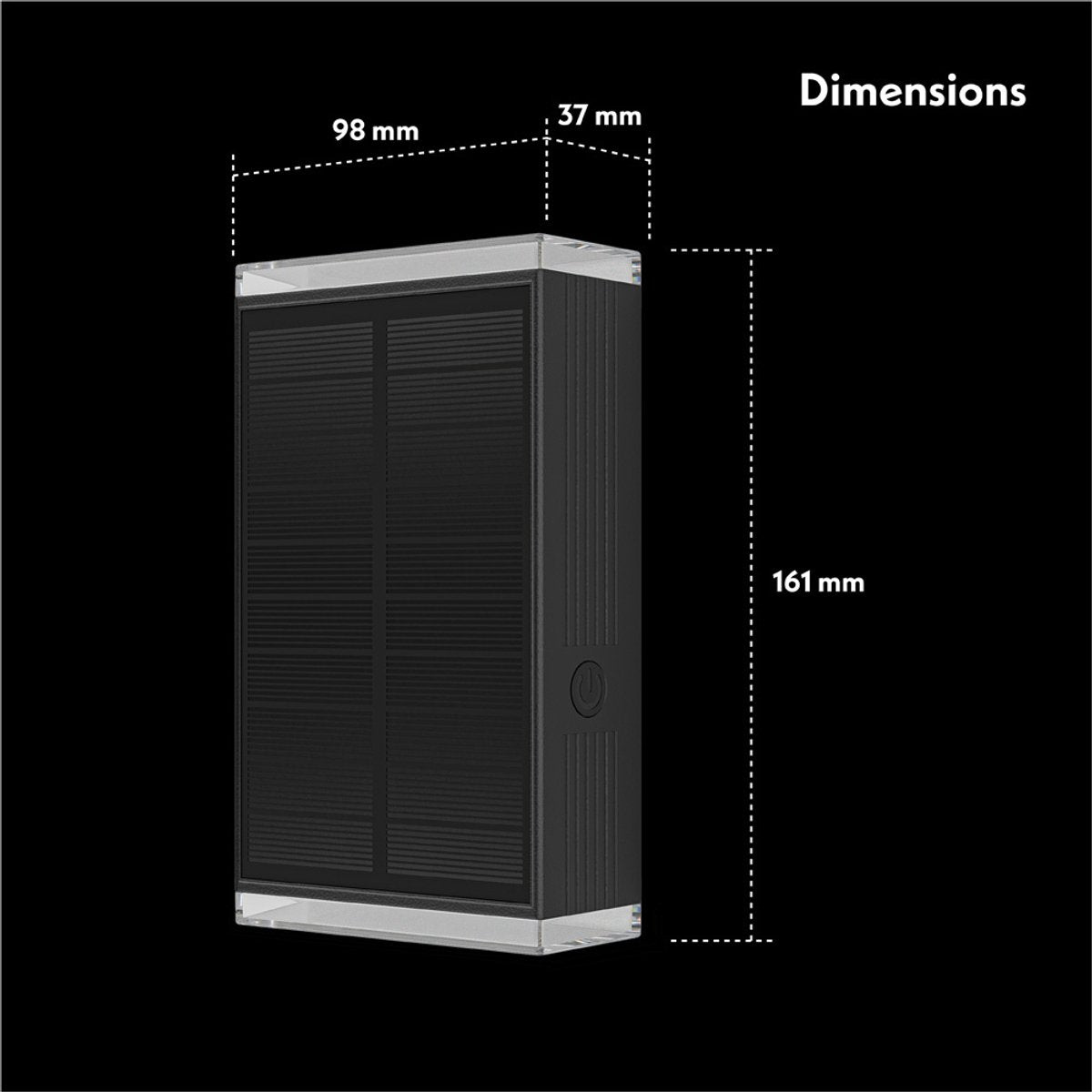 Buitenlamp zonne energie up down Jaden zwart gevel
