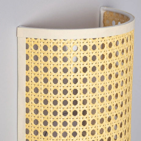 Muurlamp rotan gevlochten design e14 fitting