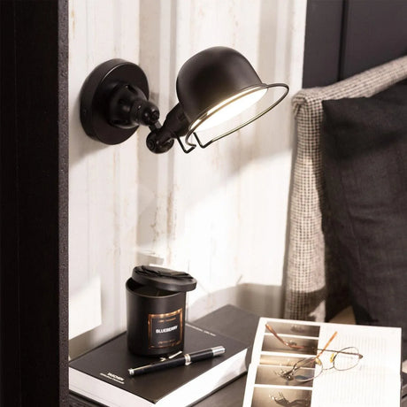 wandlamp zwart industrieel richtbaar e27 fitting 
