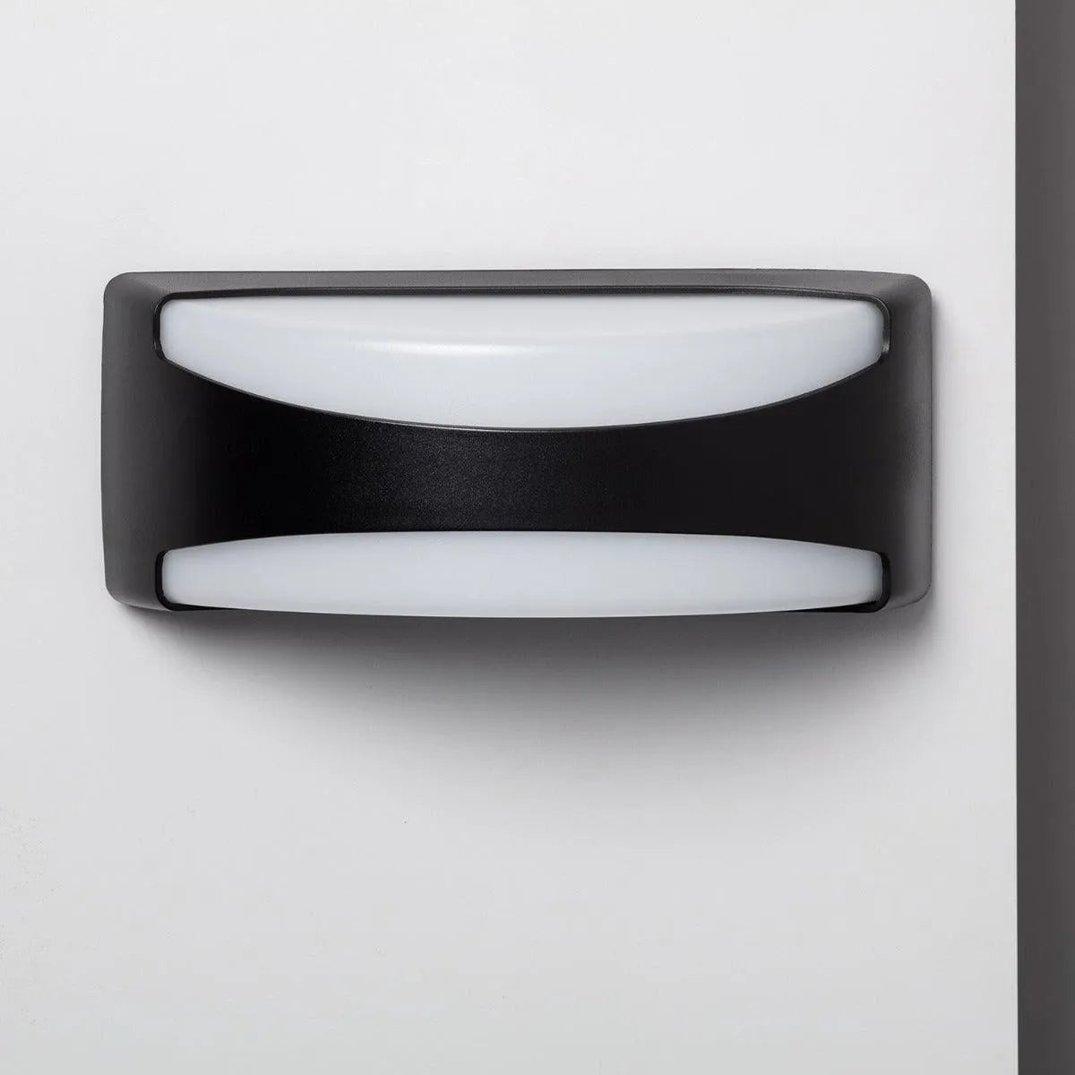 Wandlamp voordeur buitenlamp 'Daan' modern zwart wit led 12W - FOIR