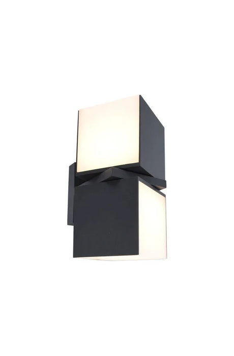 Donkergrijze verstelbare gevelverlichting met ingebouwde helder witte LED lichtbronnen Lutec Cuba 10cm - FOIR