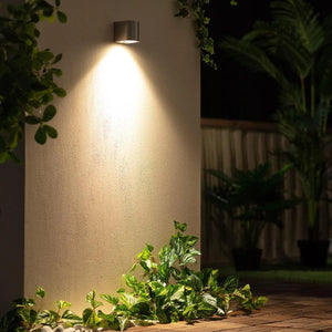Buitenlamp down spot downlighter 'Gaia' buitenlamp zilver GU10 IP44 90mm - FOIR