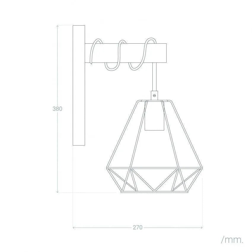 Wandlamp slaapkamer kooilamp 'Sardi' E27 fitting modern hout modern - FOIR