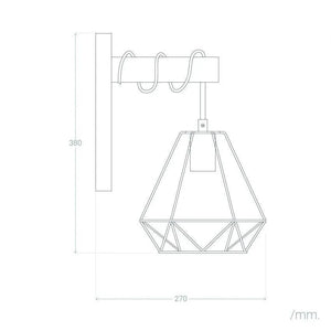 Wandlamp slaapkamer kooilamp 'Sardi' E27 fitting modern hout modern - FOIR