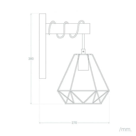 Wandlamp slaapkamer kooilamp 'Sardi' E27 fitting modern hout modern - FOIR