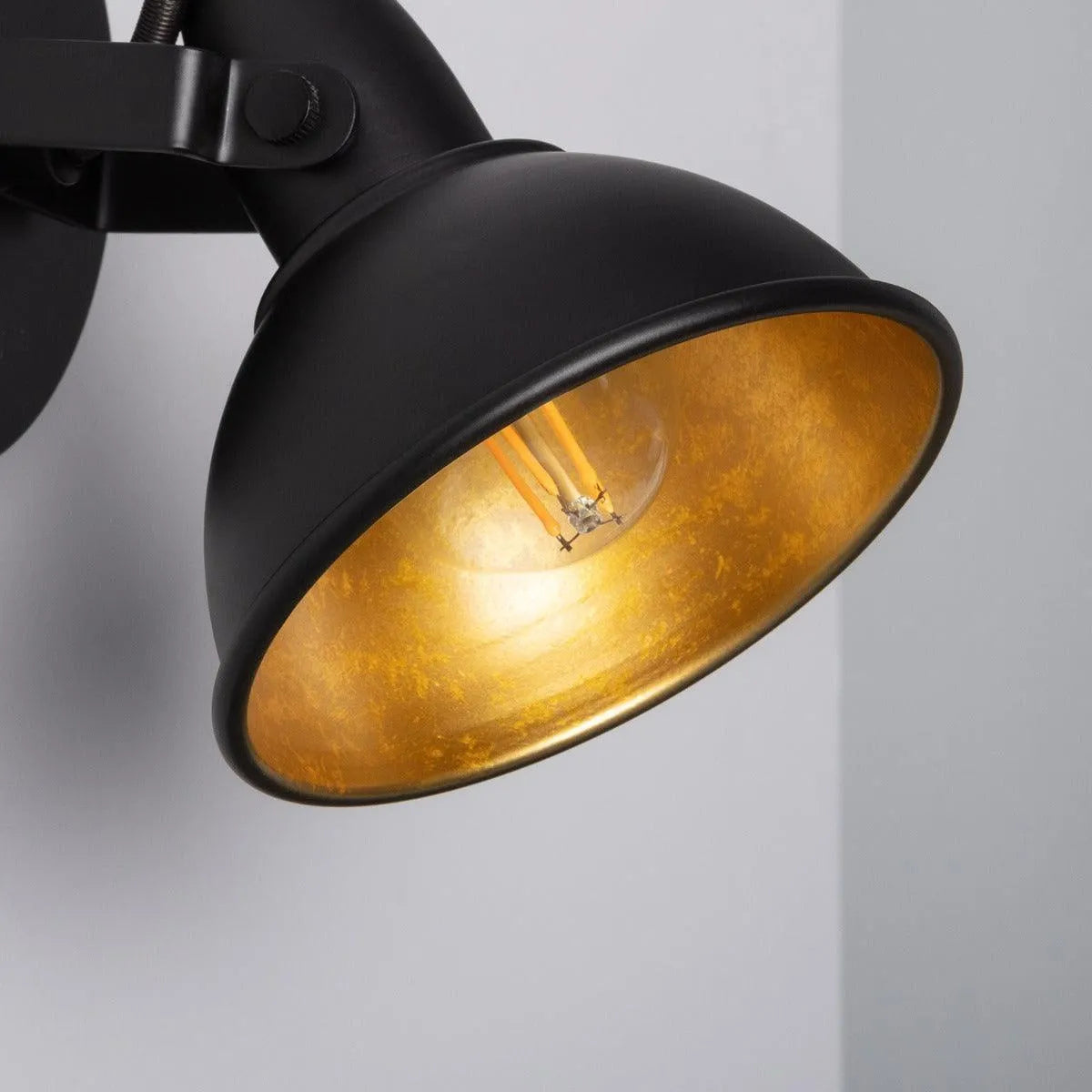 Plafondspot zwart goud e14 fitting verstelbaar