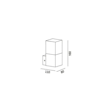 Buitenlamp zwart 'Titanium' vierkant E27 fitting wandlamp - FOIR