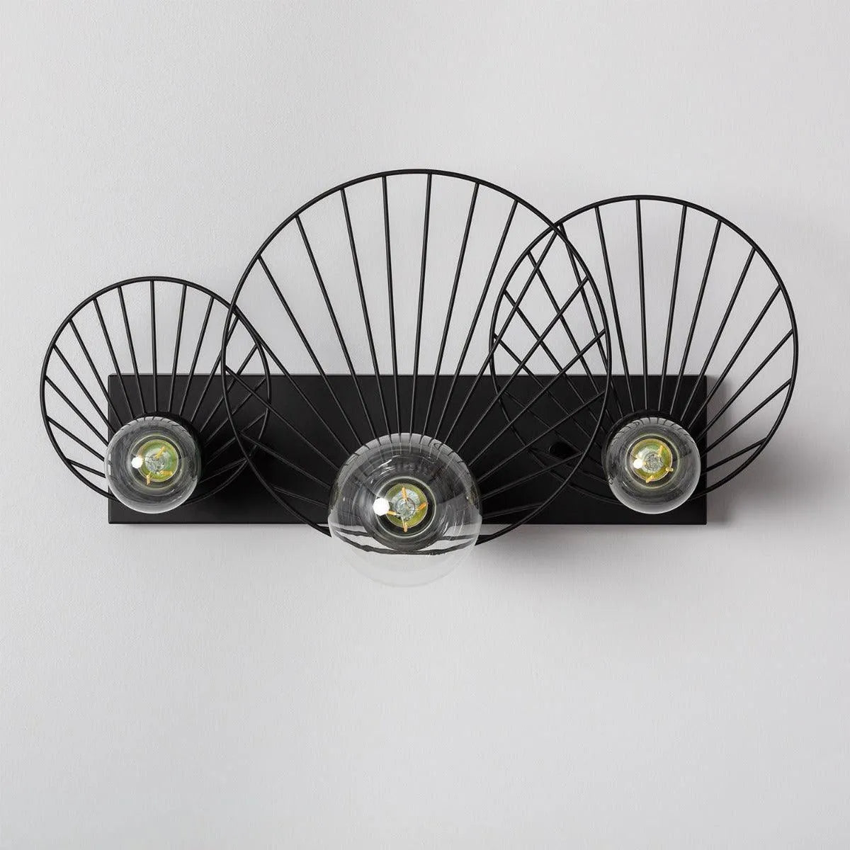 Wandlamp zwart 'Kibend' design wandlamp modern zwart met 3 spotjes 500mm - FOIR