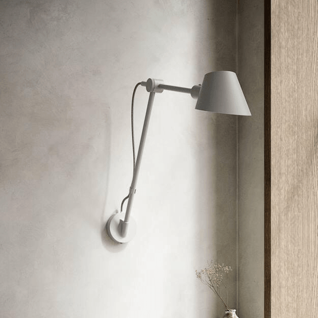 Wandlamp grijs verstelbaar slaapkamer leeslamp 'Stay long' E27 fitting verstelbaar DFTP - FOIR