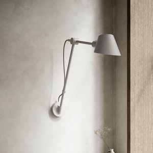Wandlamp grijs verstelbaar slaapkamer leeslamp 'Stay long' E27 fitting verstelbaar DFTP - FOIR