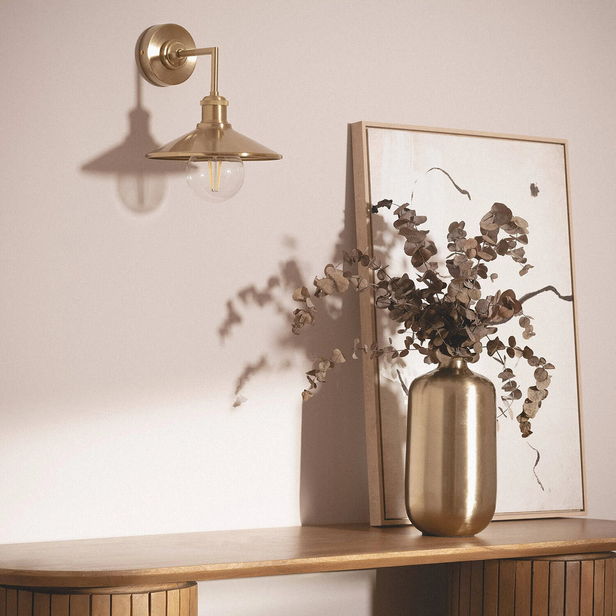 Wandlamp goud hoek E27 fitting
