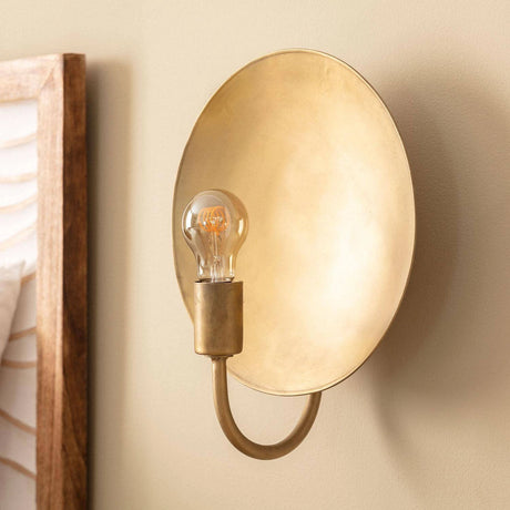 Gouden wandlamp rond metaal led lamp e27