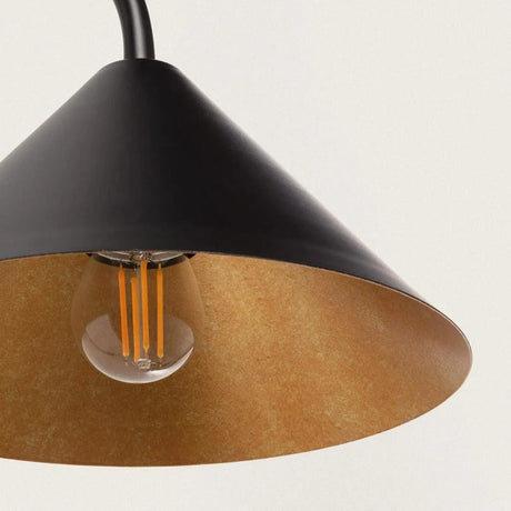 Zwart gouden wandlamp E27 fitting met schakelaar 'Lindsy' - FOIR