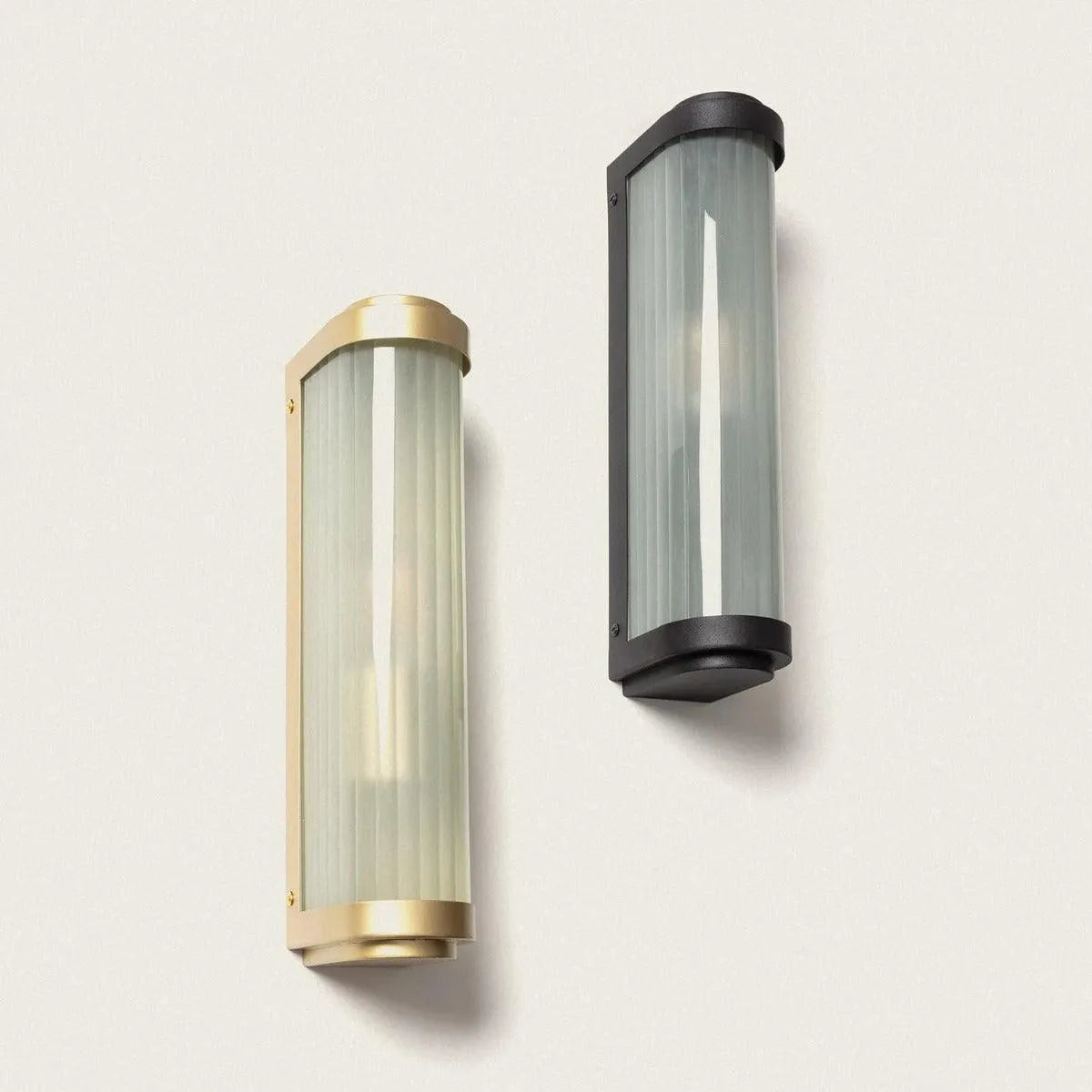 wandlamp goud of zwart met e27 fitting metaal en glas 