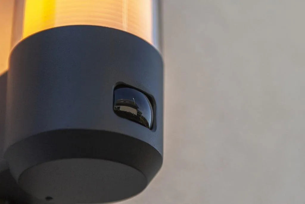Wandlamp donkergrijs met Pirsensor & E27 fitting Lutec Heros 26 cm - FOIR