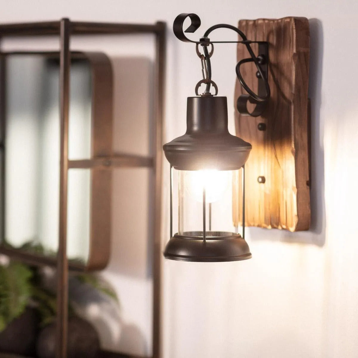 Houten wandlamp led lamp industrieel e27 fitting
