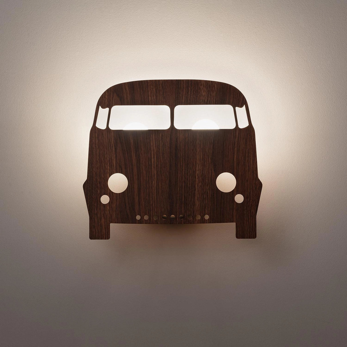 Wandlamp hout kinderkamer auto 2x e14