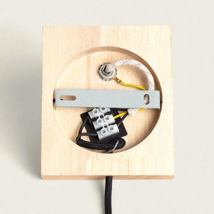 Wandlamp Leeslamp hout met E27 fitting schakelaar & stekker 'Iddo' - FOIR