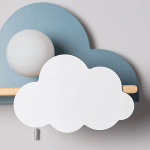 Wandlamp kinderkamer met plankje en schakelaar 'Jessie'-blauw 45 cm - FOIR