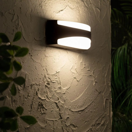 Wandlamp voordeur buitenlamp 'Daan' modern zwart wit led 12W - FOIR
